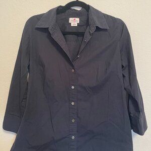 Black 3/4 sleeve button down, J Crew, size L